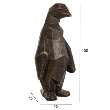 FLOOR DECORATION PENGUIN FK7914 GRC IN BLACK PATINA COLOR WITH GOLD DETAILS 45x45x100Hcm. FLOOR DECORATION PENGUIN FK7914 GRC IN BLACK PATINA COLOR WITH GOLD DETAILS 45x45x100Hcm.