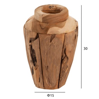 DECORATIVE VASE FK7917 RECYCLED PIECES OF TEAK WOOD IN NATURAL COLOR Φ15x30Hcm. DECORATIVE VASE FK7917 RECYCLED PIECES OF TEAK WOOD IN NATURAL COLOR Φ15x30Hcm.