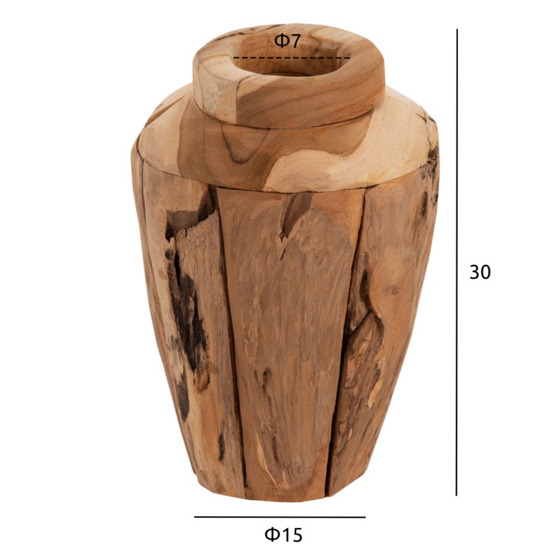 DECORATIVE VASE FK7917 RECYCLED PIECES OF TEAK WOOD IN NATURAL COLOR Φ15x30Hcm. DECORATIVE VASE FK7917 RECYCLED PIECES OF TEAK WOOD IN NATURAL COLOR Φ15x30Hcm.