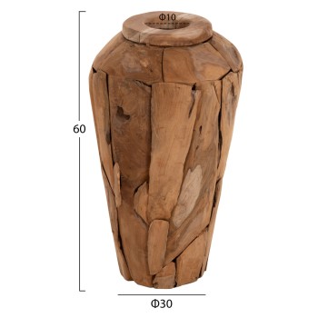 DECORATIVE VASE ZENIA FK7919 RECYCLED PIECES OF TEAK WOOD IN NATURAL COLOR Φ30x60Hcm. DECORATIVE VASE ZENIA FK7919 RECYCLED PIECES OF TEAK WOOD IN NATURAL COLOR Φ30x60Hcm.