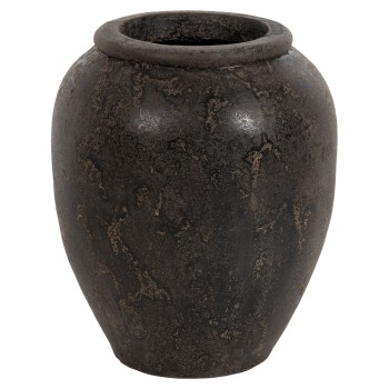 DECORATIVE FLOOR VASE SPARTA FK7928 TERRACOTA IN BLACK COLORING Φ44x49Hcm.