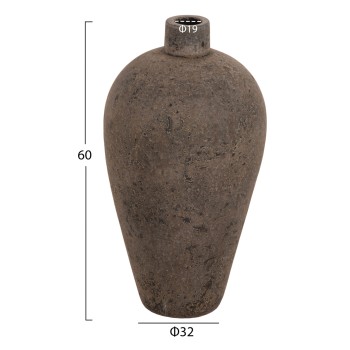 DECORATIVE FLOOR VASE ZATI FK7929 TERRACOTTA IN GREY COLORING Φ32x60Hcm.