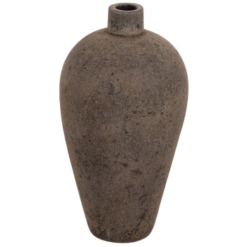 DECORATIVE FLOOR VASE ZATI FK7929 TERRACOTTA IN GREY COLORING Φ32x60Hcm.