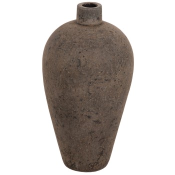 DECORATIVE FLOOR VASE ZATI FK7929 TERRACOTTA IN GREY COLORING Φ32x60Hcm.