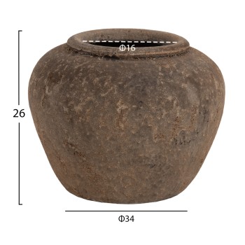 DECORATIVE VASE ZATI FK7931 TERRACOTTA IN GREY COLORING Φ34x26Hcm. DECORATIVE VASE ZATI FK7931 TERRACOTTA IN GREY COLORING Φ34x26Hcm.