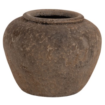 DECORATIVE VASE ZATI FK7931 TERRACOTTA IN GREY COLORING Φ34x26Hcm.