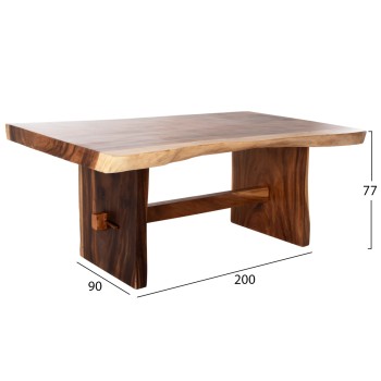 DINING TABLE ULYSES FK9757 SOLID SUAR WOOD IN NATURAL COLORING 200X90X77Hcm.