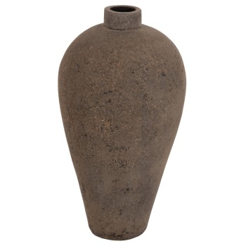 DECORATIVE FLOOR VASE ZATI ΗΜ7930 TERRACOTTA IN GREY COLORING Φ40x80Hcm.