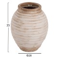 DECORATIVE FLOOR VASE PYDNA FK7932 TERRACOTTA IN ANTIQUE WHITE-BEIGE COLOR Φ28x35Hcm. DECORATIVE FLOOR VASE PYDNA FK7932 TERRACOTTA IN ANTIQUE WHITE-BEIGE COLOR Φ28x35Hcm.