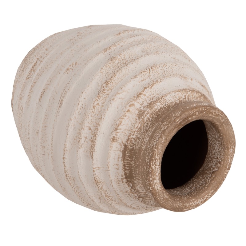 DECORATIVE VASE PYDNA FK7940 TERRACOTTA IN ANTIQUE WHITE-BEIGE COLORING Φ20x25Hcm. DECORATIVE VASE PYDNA FK7940 TERRACOTTA IN ANTIQUE WHITE-BEIGE COLORING Φ20x25Hcm.