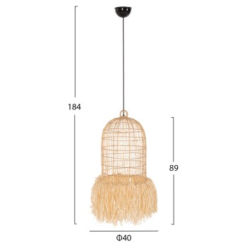 CEILING PENDANT LAMP ΗΜ7889 PALM LEAF FIBERS IN NATURAL COLOR Φ40x55Hcm. CEILING PENDANT LAMP ΗΜ7889 PALM LEAF FIBERS IN NATURAL COLOR Φ40x55Hcm.