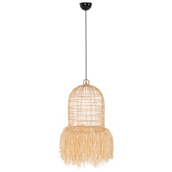 CEILING PENDANT LAMP FK7891 PALM LEAF FIBERS IN NATURAL COLOR Φ30x163Hcm.