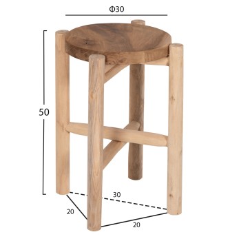 SIDE TABLE/PEDESTAL HOVER FK7900 TEAK WOOD IN NATURAL COLOR Φ30x50Hcm. SIDE TABLE/PEDESTAL HOVER FK7900 TEAK WOOD IN NATURAL COLOR Φ30x50Hcm.
