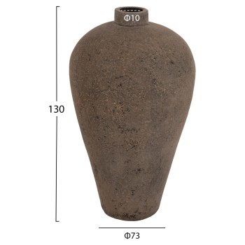 DECORATIVE FLOOR VASE FK7912 TERRACOTTA IN GREY COLORING Φ73x130Hcm.