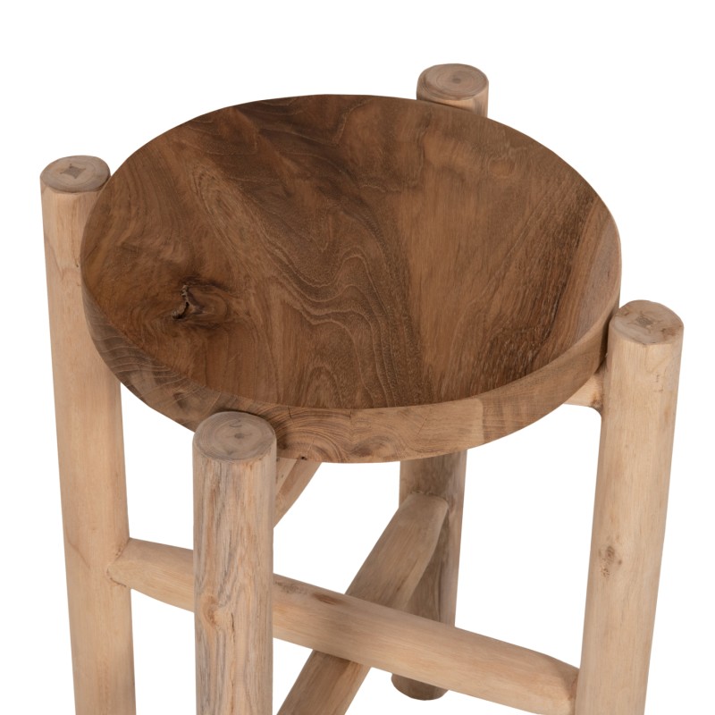 FLOWER PEDESTAL HOVER FK7936 TEAK WOOD IN NATURAL COLOR Φ30x100Hcm.