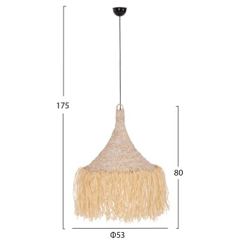 CEILING PENDANT LAMP FK7816 PALM LEAF FIBER FRINGES IN NATURAL COLOR Φ53x45Hcm CEILING PENDANT LAMP FK7816 PALM LEAF FIBER FRINGES IN NATURAL COLOR Φ53x45Hcm