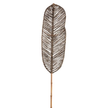 DECORATIVE LEAF FK7823.02 MADE OF BAMBOO AND SEAGRASS BLACK NATURAL 30x200x3Hcm.