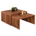 COFFEE TABLE SET OF 2 NYA FK9546 TEAK WOOD IN NATURAL COLOR  86x79x46Hcm.