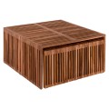 COFFEE TABLE SET OF 2 NYA FK9546 TEAK WOOD IN NATURAL COLOR  86x79x46Hcm.