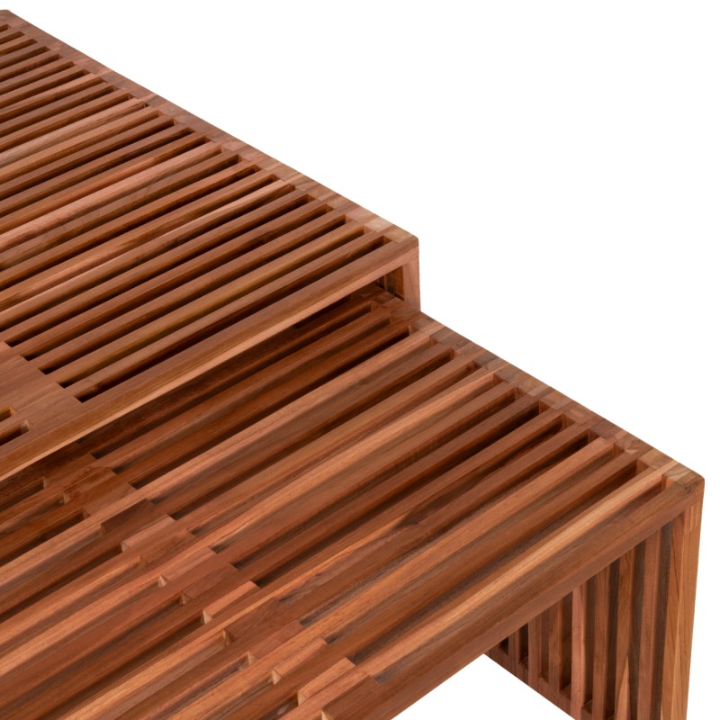 COFFEE TABLE SET OF 2 NYA FK9546 TEAK WOOD IN NATURAL COLOR  86x79x46Hcm.