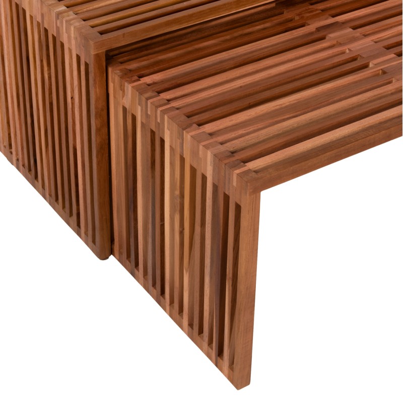 COFFEE TABLE SET OF 2 NYA FK9546 TEAK WOOD IN NATURAL COLOR  86x79x46Hcm.
