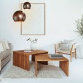 COFFEE TABLE SET OF 2 NYA FK9546 TEAK WOOD IN NATURAL COLOR  86x79x46Hcm.
