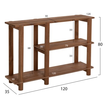 CONSOLE KUTAI FK9638 RECYCLED TEAK WOOD IN NATURAL RUSTIC COLOR 120x35x80Hcm.