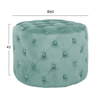 STOOL KASSIE FK8406.07 PISTACHIO GREEN VELVET t.CHESTERFIELD Φ60X43Hcm. STOOL KASSIE FK8406.07 PISTACHIO GREEN VELVET t.CHESTERFIELD Φ60X43Hcm.