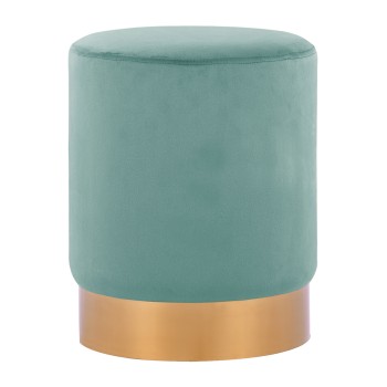 STOOL LEVY FK8408.07 PISTACHIO GREEN VELVET WITH GOLD BASE Φ35x43Hcm.