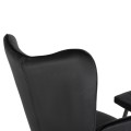 ARMCHAIR WITH FOOTSTOOL CRAWLEY FK8918.04 BLACK VLEVET-METAL LEGS 70x57x103Hcm.