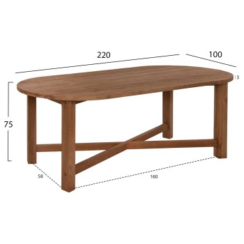 DINING TABLE KUTAI FK9639 RECYCLED TEAK WOOD IN NATURAL COLOR 220x100x75Hcm.