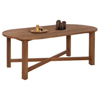DINING TABLE KUTAI FK9640 RECYCLED TEAK WOOD IN NATURAL COLOR 200x90x75Ηcm.
