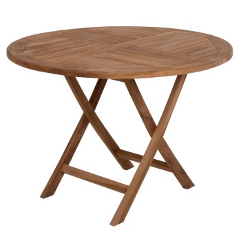 ROUND TABLE FOLDING KENDALL FK9543 TEAK WOOD IN NATURAL COLOR Φ106x73,5Hcm.