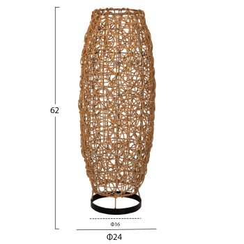 FLOOR STANDING LAMP FK7877 RATTAN IN NATURAL COLOR Φ24x62Hcm. FLOOR STANDING LAMP FK7877 RATTAN IN NATURAL COLOR Φ24x62Hcm.