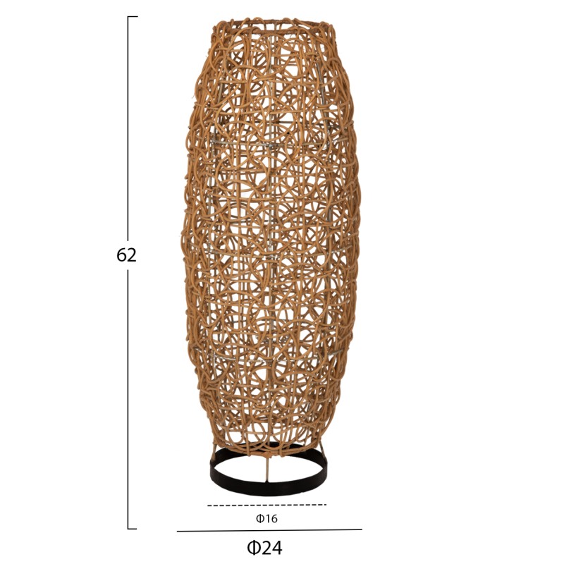 FLOOR STANDING LAMP FK7877 RATTAN IN NATURAL COLOR Φ24x62Hcm. FLOOR STANDING LAMP FK7877 RATTAN IN NATURAL COLOR Φ24x62Hcm.