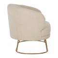 SOFA 2-SEATER ARIEN FK8492.20 ECRU BOUCLE FABRIC AND GOLD METAL BASE 130x75x85Hcm. SOFA 2-SEATER ARIEN FK8492.20 ECRU BOUCLE FABRIC AND GOLD METAL BASE 130x75x85Hcm.