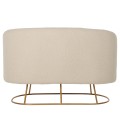 SOFA 2-SEATER ARIEN FK8492.20 ECRU BOUCLE FABRIC AND GOLD METAL BASE 130x75x85Hcm. SOFA 2-SEATER ARIEN FK8492.20 ECRU BOUCLE FABRIC AND GOLD METAL BASE 130x75x85Hcm.
