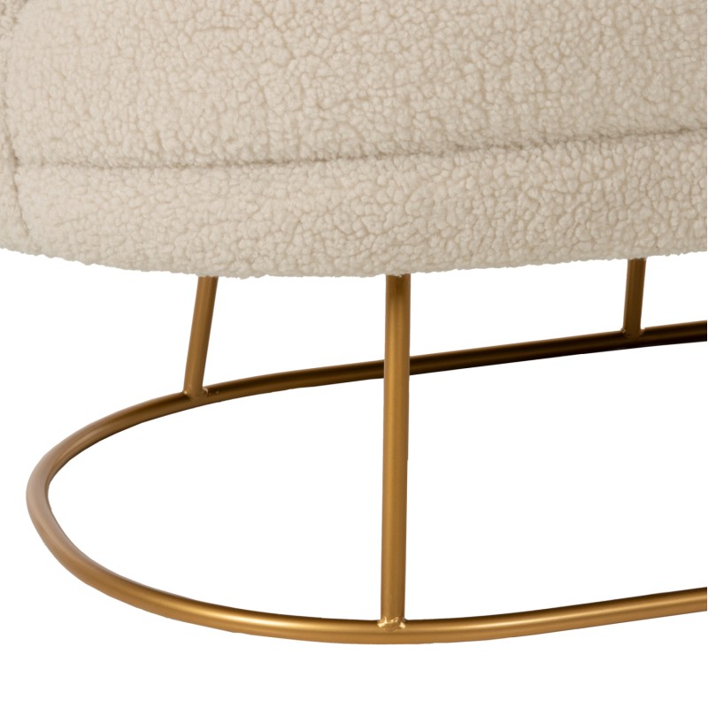 SOFA 2-SEATER ARIEN FK8492.20 ECRU BOUCLE FABRIC AND GOLD METAL BASE 130x75x85Hcm. SOFA 2-SEATER ARIEN FK8492.20 ECRU BOUCLE FABRIC AND GOLD METAL BASE 130x75x85Hcm.