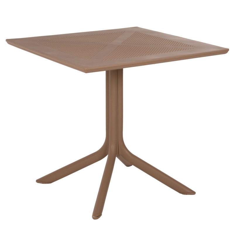 OUTDOOR POLYPROPYLENE SQUARE TABLE LUNAR FK5930.14 CAPPUCCINO 80x80x75Hcm.