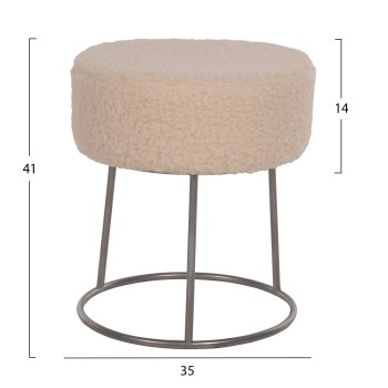 STOOL KARLO FK8411.23 WHITE BOUCLE FABRIC WITH SILVER BASE Φ35x41Hcm. STOOL KARLO FK8411.23 WHITE BOUCLE FABRIC WITH SILVER BASE Φ35x41Hcm.