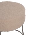 STOOL KARLO FK8411.23 WHITE BOUCLE FABRIC WITH SILVER BASE Φ35x41Hcm.