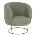 ARMCHAIR ARIEN FK8403.27 BOUCLE FABRIC IN PISTACHIO GREEN-SILVER METAL BASE 78x75x84Hcm. ARMCHAIR ARIEN FK8403.27 BOUCLE FABRIC IN PISTACHIO GREEN-SILVER METAL BASE 78x75x84Hcm.
