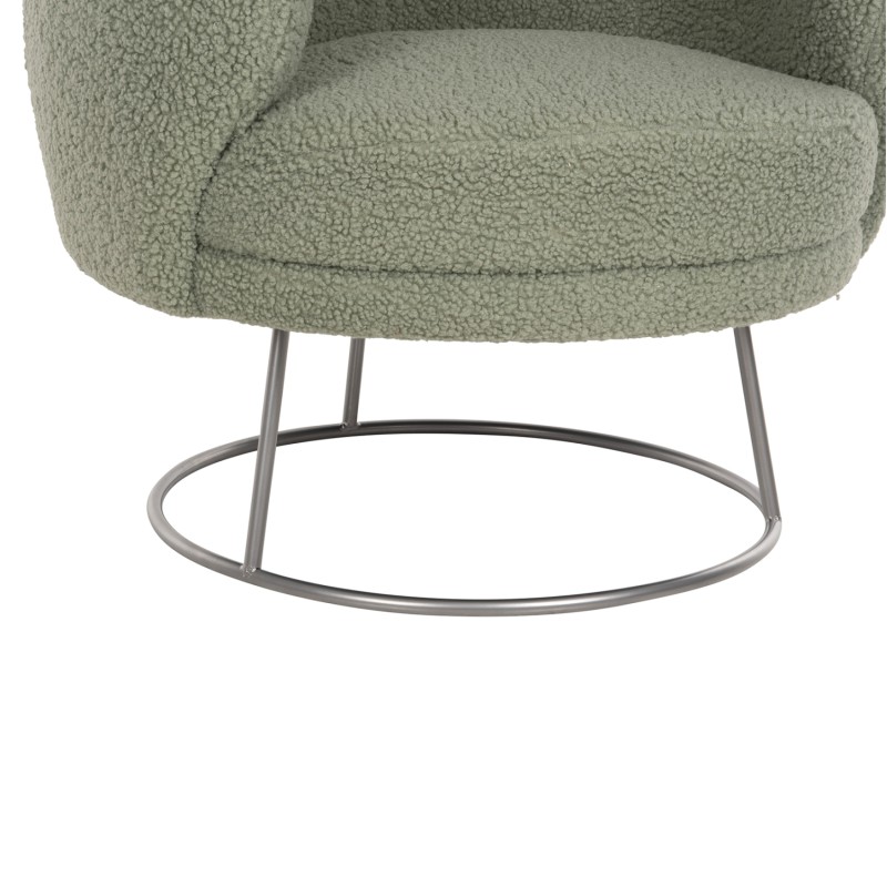 ARMCHAIR ARIEN FK8403.27 BOUCLE FABRIC IN PISTACHIO GREEN-SILVER METAL BASE 78x75x84Hcm. ARMCHAIR ARIEN FK8403.27 BOUCLE FABRIC IN PISTACHIO GREEN-SILVER METAL BASE 78x75x84Hcm.