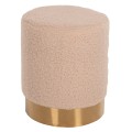 STOOL LEVY FK8408.20 BOUCLE FABRIC ECRU-GOLD BASE Φ35x42Hcm.