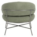 ARMCHAIR TRUDI FK8639.27 PISTACHIO GREEN BOUCLE FABRIC AND SILVER METAL FRAME 84x79x76Hcm. ARMCHAIR TRUDI FK8639.27 PISTACHIO GREEN BOUCLE FABRIC AND SILVER METAL FRAME 84x79x76Hcm.