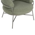 ARMCHAIR TRUDI FK8639.27 PISTACHIO GREEN BOUCLE FABRIC AND SILVER METAL FRAME 84x79x76Hcm. ARMCHAIR TRUDI FK8639.27 PISTACHIO GREEN BOUCLE FABRIC AND SILVER METAL FRAME 84x79x76Hcm.