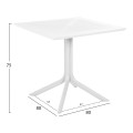 OUTDOOR POLYPROPYLENE SQUARE TABLE LUNAR FK5930.11 WHITE 80x80x74Hcm.