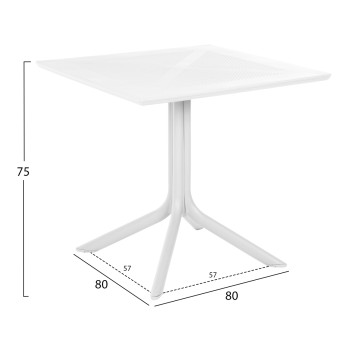 OUTDOOR POLYPROPYLENE SQUARE TABLE LUNAR FK5930.11 WHITE 80x80x74Hcm. OUTDOOR POLYPROPYLENE SQUARE TABLE LUNAR FK5930.11 WHITE 80x80x74Hcm.