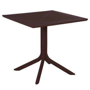 OUTDOOR POLYPROPYLENE SQUARE TABLE LUNAR FK5930.13 BROWN 80x80x75Hcm.