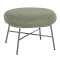 STOOL FOOTREST TRUDI FK8640.27 PISTACHIO GREEN BOUCLE FABRIC AND SILVER METAL BASE 56x47x40Hcm.